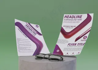 宣传单,DM传单和眼镜的企业标识模板