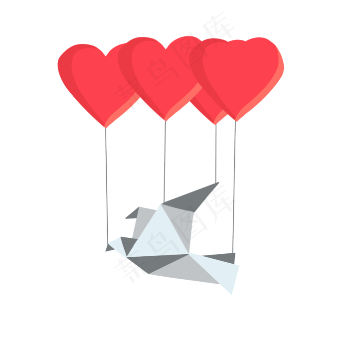 红色爱心礼物装饰