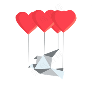 红色爱心礼物装饰