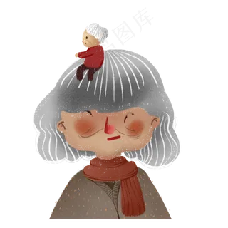 生气的老奶奶可爱人物设计