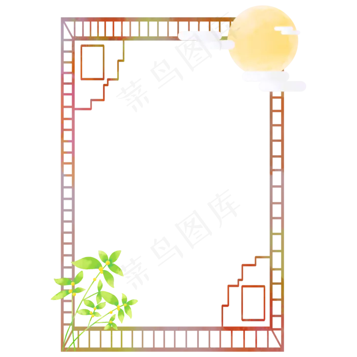 中秋节祥云边框(2000X2000(DPI:300))psd模版下载