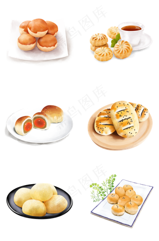 中秋节手绘中式糕点