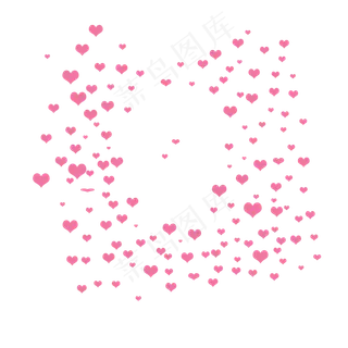 粉色心形碎片七夕