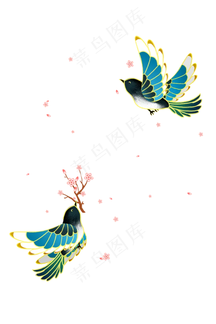 七夕喜鹊边框(1024X1536(DPI:300))psd模版下载