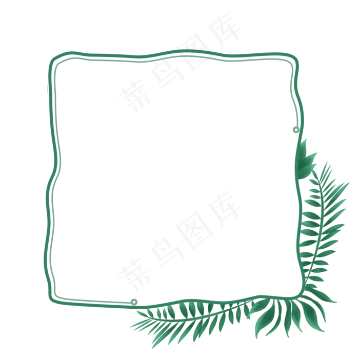 方形植物清新文艺边框(2000X2000(DPI:300))psd模版下载