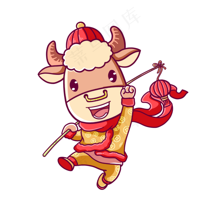 过新年牛年大吉(3000X3000(DPI:300))psd模版下载