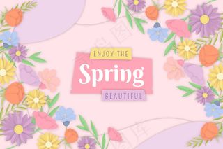 色彩鲜艳的春天背景纸风格
