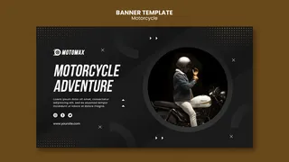 摩托车冒险横幅banner模板