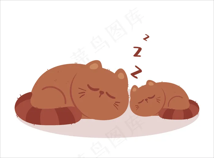 可爱猫睡卡通艺术插画eps,ai矢量模版下载
