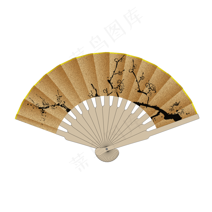 古风洒金水墨梅花折扇