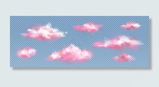 逼真的粉色云彩套装