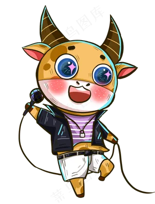 2021年牛年新年卡通牛乐队演唱会