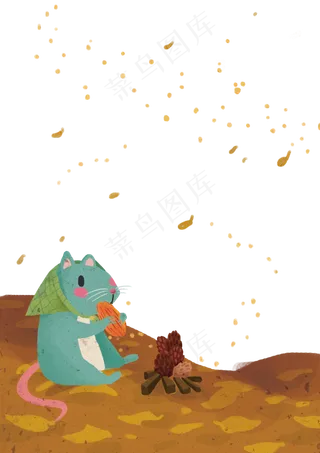 小清新小老鼠秋分秋季免费下载