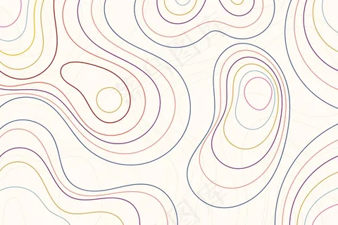 彩色线条地形图背景 彩色线条地形图背景