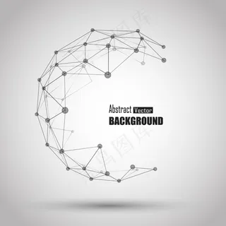 有连接线和点的球体。用于商业或科学演示的三维几何背景。