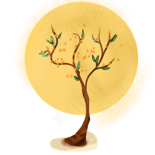 中秋节月桂月亮免抠图