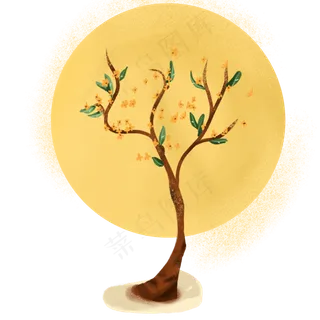 中秋节月桂月亮免抠图