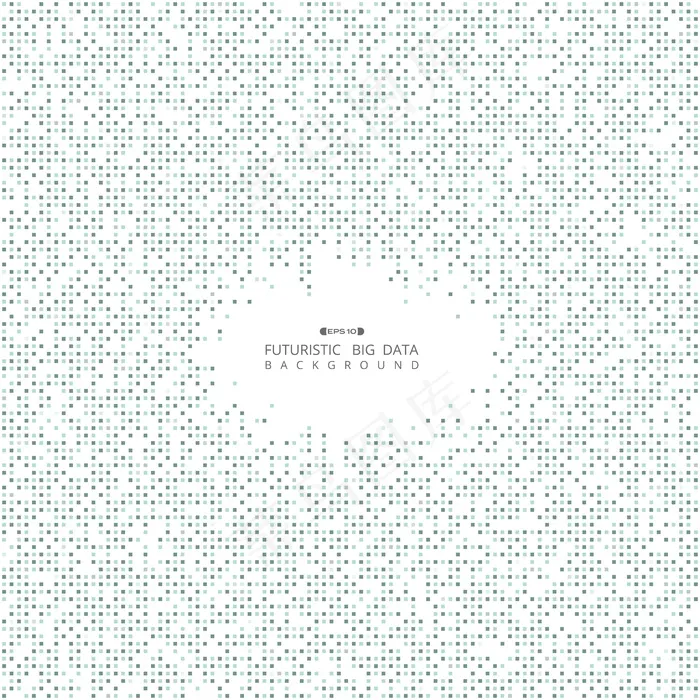 抽象大数据蓝色方形图案网格未来数字背景。eps,ai矢量模版下载