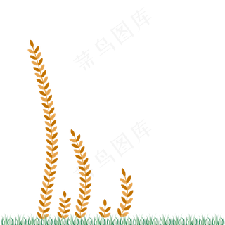 青草地树叶黄色秋叶