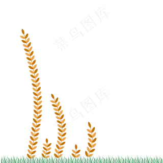 青草地树叶黄色秋叶