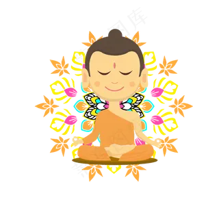 佛像装饰图案卡通元素