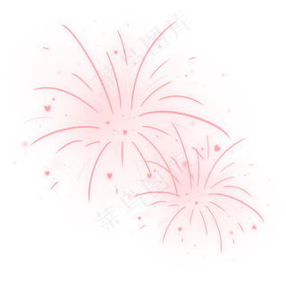 粉红色七夕节烟花