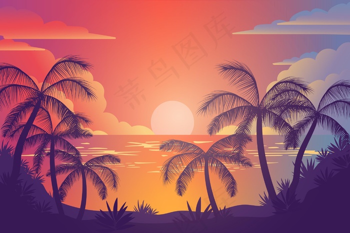 彩色手掌轮廓背景