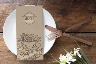 食物菜单概念模型样机俯视图