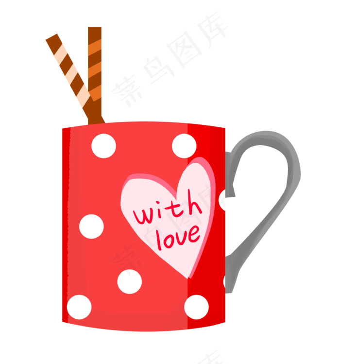 手绘红色情侣杯