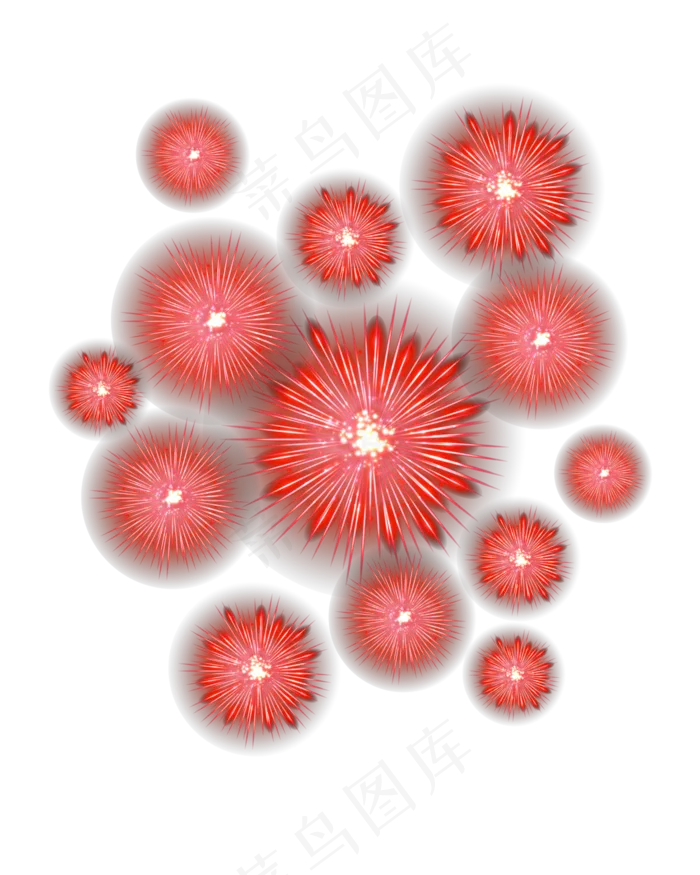 矢量手绘卡通烟花,免抠元素(4167*5208px 300 dpi )ai矢量模版下载
