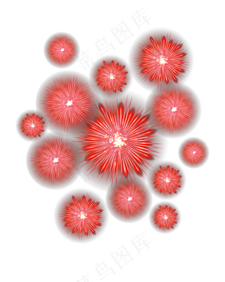 矢量手绘卡通烟花,免抠元素