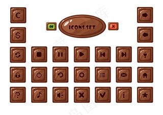 手机游戏方形木扣套装