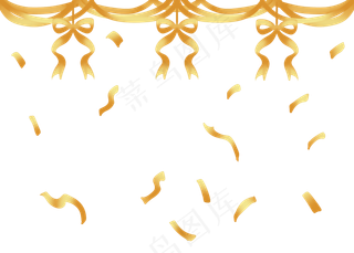 新年元旦金色飘带