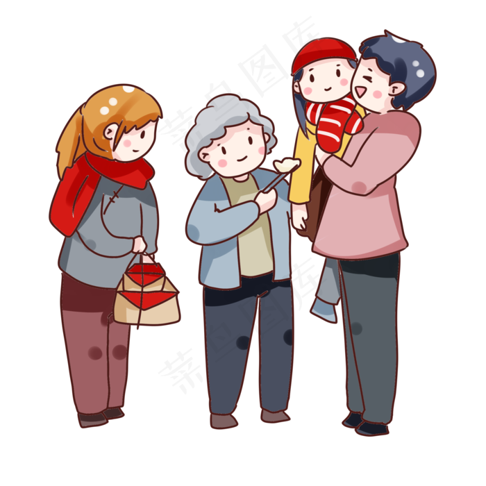 手绘卡通立冬吃饺子