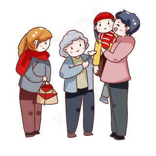 手绘卡通立冬吃饺子