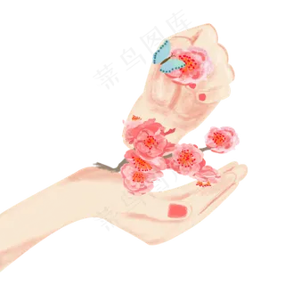 中国风手绘梅花矢量图