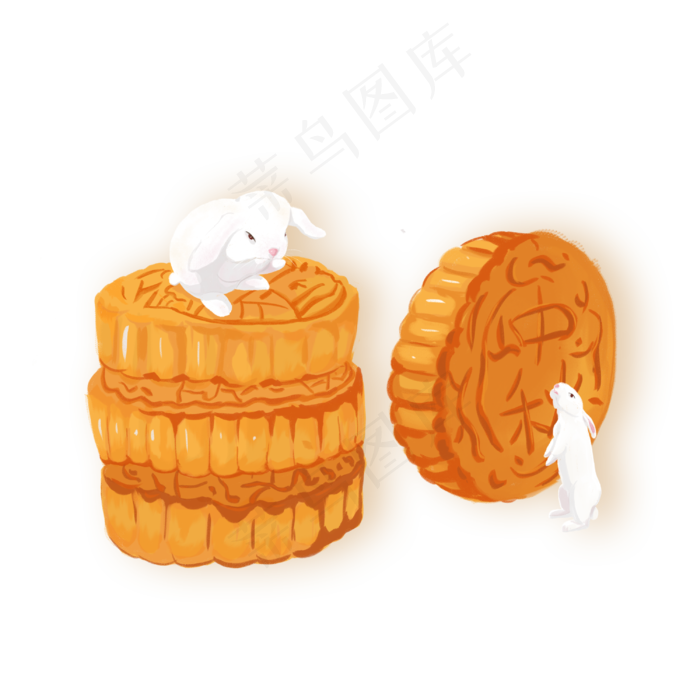 八月十五玉兔月饼(3000X3000(DPI:300))psd模版下载