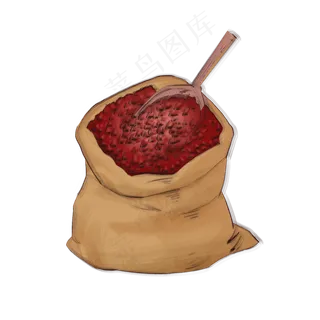 手绘卡通红色养生红豆