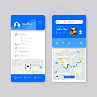 位置应用程序app屏幕集
