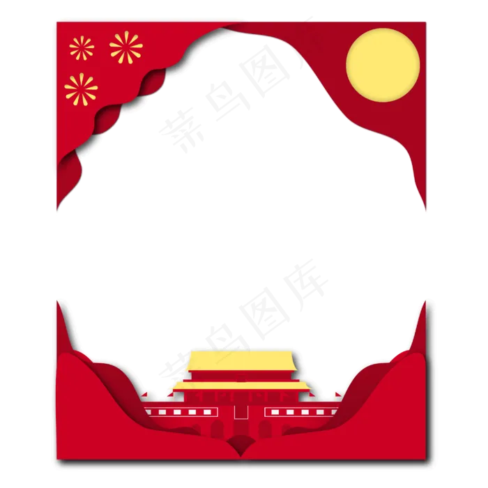 双节同庆剪纸边框(3000X3000(DPI:299))ai矢量模版下载