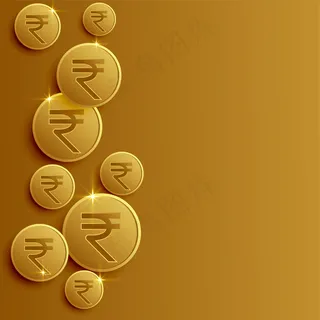 印度卢比硬币背景，带文本空间