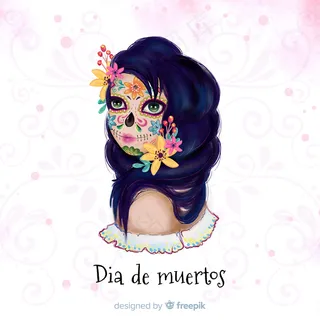 Dia de muertos水彩背景概念 Dia de muertos水彩背景概念