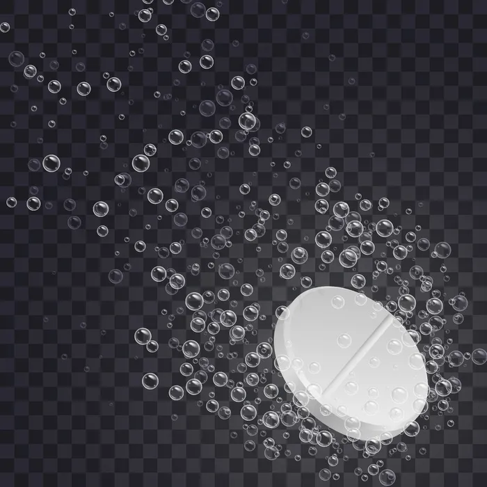 逼真的泡腾可溶性片剂。eps,ai矢量模版下载