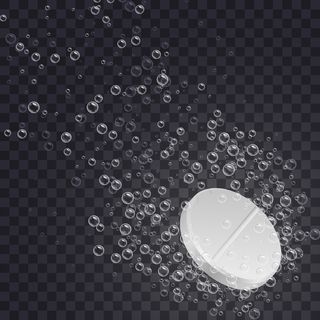 逼真的泡腾可溶性片剂。