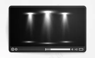 视频媒体播放器接口用于网络和手机app移动应用程序.vector插图，eps10。