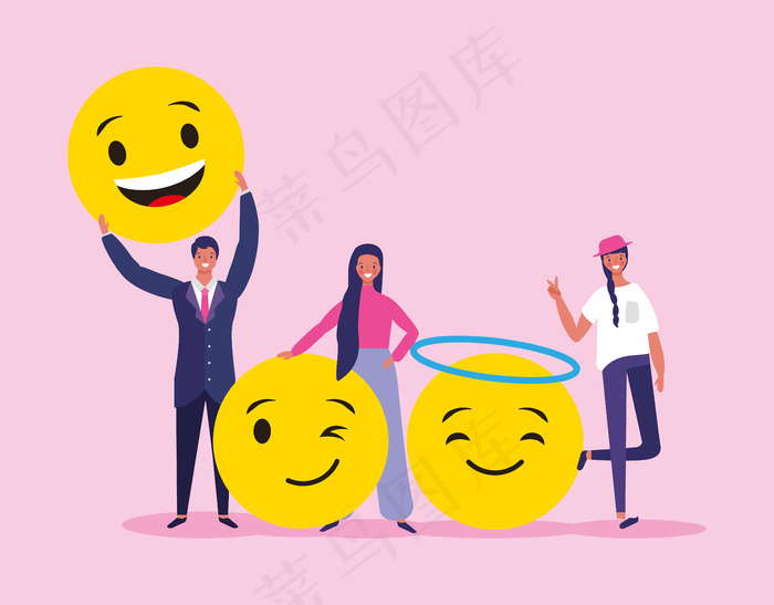 人物和表情符号eps,ai矢量模版下载