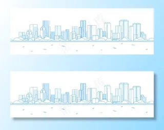 现代大城市摩天大楼全景