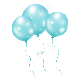 青色蓝色唯美气球