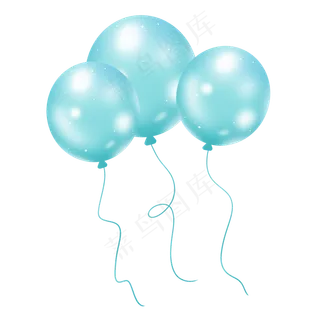 青色蓝色唯美气球