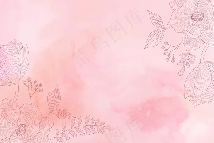水彩背景与手绘元素eps,ai矢量模版下载